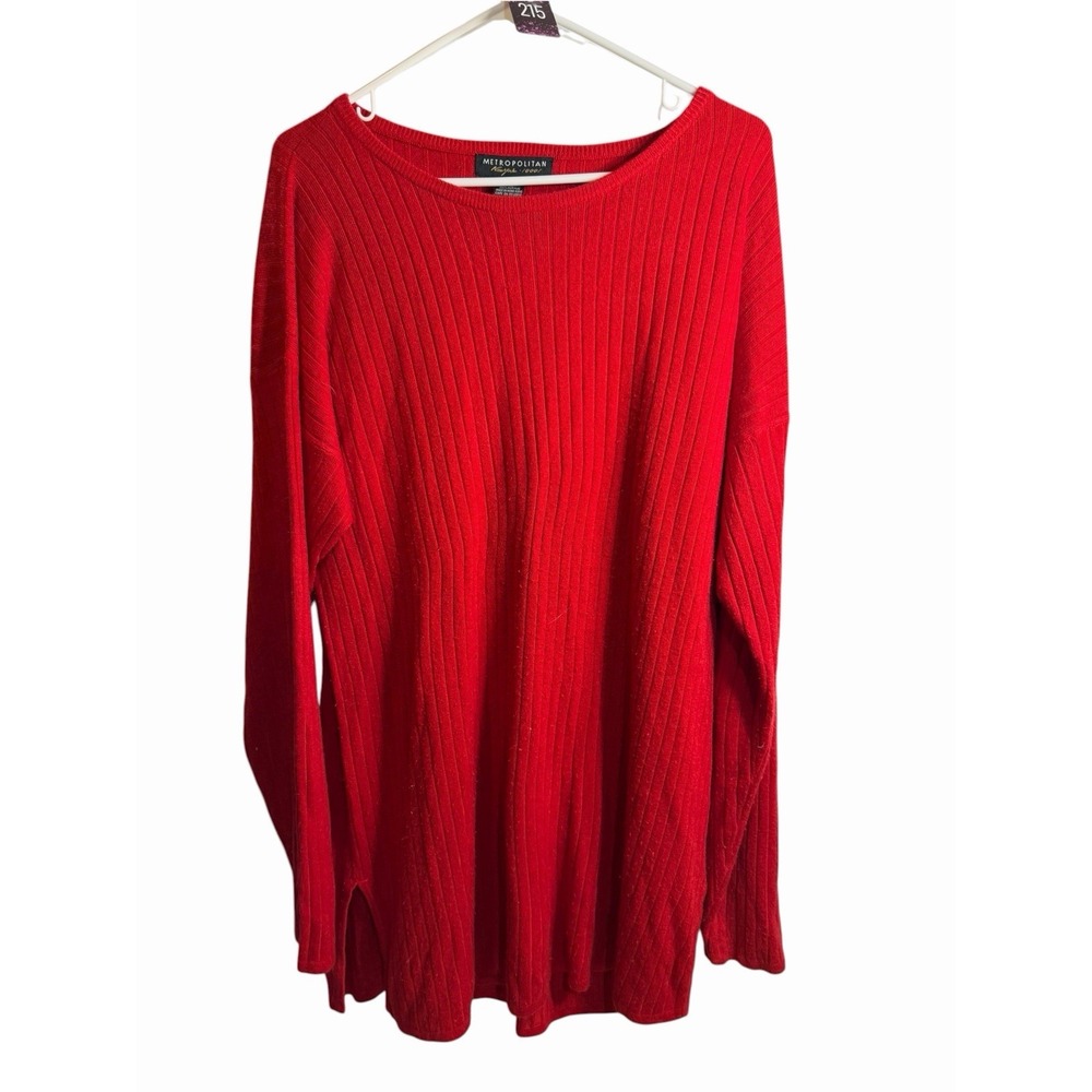 metropolitan womens red long sleeve shirt size large